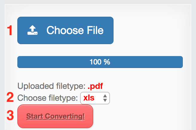 How to convert PDF files online to XLS